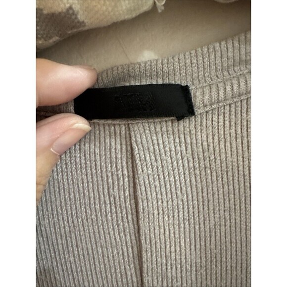 Ribbed Gray Midi Dress Medium Soft Modern Stretch ATM Anthony Thomas Melillo - Picture 2 of 6